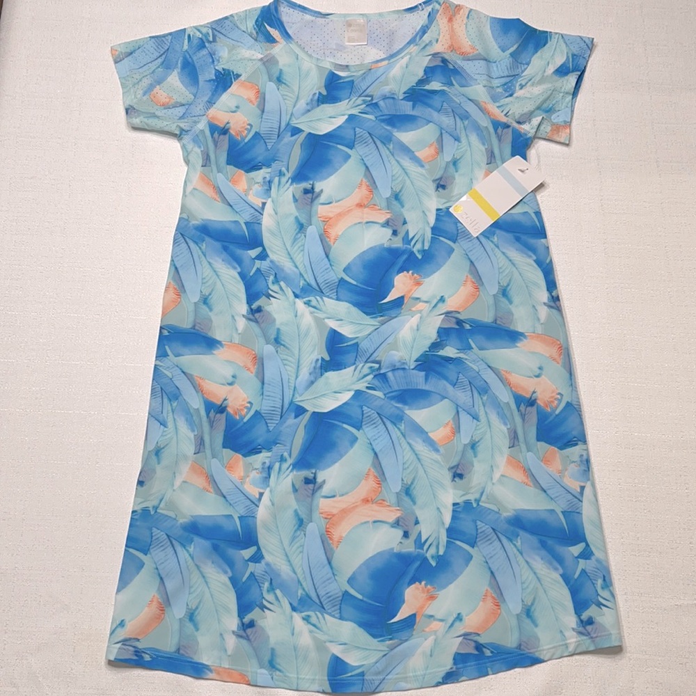 Zella girl dress No limit open back tropical print size L 10/12 NWT